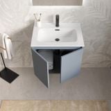 Mobilier Baie Suspendat Cuki 60 cm Bleu Pastel cu Lavoar – imagine 3