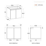 Mobilier Baie Suspendat Cuki 60 cm Stejar Gri cu Lavoar – imagine 6