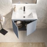 Mobilier Baie Suspendat Cuki 70 cm Bleu Pastel cu Lavoar – imagine 3