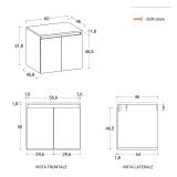 Mobilier Baie Suspendat Cuki 60 cm Cashmere cu Blat – imagine 5