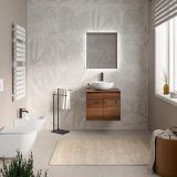 Mobilier Baie Suspendat Cuki 60 cm Stejar Inchis cu Blat