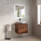 Mobilier Baie Suspendat Cuki 60 cm Stejar Inchis cu Blat – imagine 2