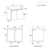 Mobilier Baie Suspendat Cuki 60 cm Stejar Inchis cu Blat – imagine 5
