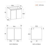 Mobilier Baie Suspendat Cuki 60 cm Cashmere cu Lavoar – imagine 5