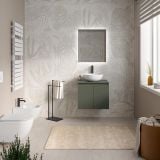 Mobilier Baie Suspendat Cuki 60 cm Aspect Beton cu Blat