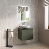 Mobilier Baie Suspendat Cuki 60 cm Aspect Beton cu Blat – imagine 2