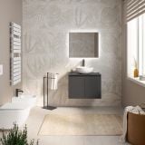 Mobilier Baie Suspendat Cuki 70 cm Antracit cu Blat