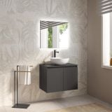 Mobilier Baie Suspendat Cuki 70 cm Antracit cu Blat – imagine 2