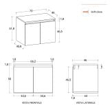 Mobilier Baie Suspendat Cuki 70 cm Antracit cu Blat – imagine 5
