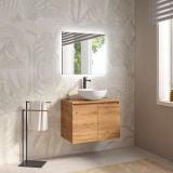 Mobilier Baie Suspendat Cuki 70 cm Stejar Auriu cu Blat – imagine 2