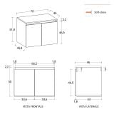 Mobilier Baie Suspendat Cuki 70 cm Stejar Auriu cu Blat – imagine 5