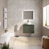 Mobilier Baie Suspendat Cuki 70 cm Aspect Beton cu Blat