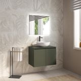 Mobilier Baie Suspendat Cuki 70 cm Aspect Beton cu Blat – imagine 2