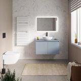 Mobilier Baie Suspendat Cuki 90 cm Bleu Pastel cu Blat