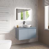 Mobilier Baie Suspendat Cuki 90 cm Bleu Pastel cu Blat – imagine 2