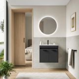 Mobilier Baie Suspendat Cimi 60 cm Antracit cu Lavoar