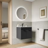 Mobilier Baie Suspendat Cimi 60 cm Antracit cu Lavoar – imagine 2
