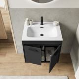 Mobilier Baie Suspendat Cimi 60 cm Antracit cu Lavoar – imagine 3