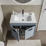 Mobilier Baie Suspendat Cimi 70 cm Bleu Pastel cu Lavoar – imagine 3