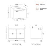 Mobilier Baie Suspendat Cimi 70 cm Bleu Pastel cu Lavoar – imagine 6