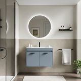 Mobilier Baie Suspendat Cimi 80 cm Bleu Pastel cu Lavoar