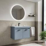 Mobilier Baie Suspendat Cimi 80 cm Bleu Pastel cu Lavoar – imagine 2