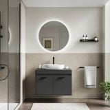 Mobilier Baie Suspendat Cimi 80 cm Antracit cu Blat