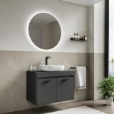 Mobilier Baie Suspendat Cimi 80 cm Antracit cu Blat – imagine 2