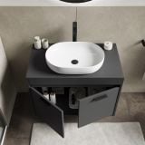 Mobilier Baie Suspendat Cimi 80 cm Antracit cu Blat – imagine 3