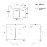 Mobilier Baie Suspendat Cimi 80 cm Aspect Beton cu Blat – imagine 6