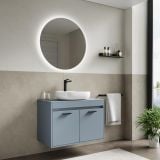 Mobilier Baie Suspendat Cimi 80 cm Bleu Pastel cu Blat – imagine 2