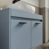 Mobilier Baie Suspendat Cimi 80 cm Bleu Pastel cu Blat – imagine 4