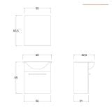 Mobilier Baie Suspendat Ready 60 cm Alb Lucios cu Lavoar si Oglinda – imagine 8