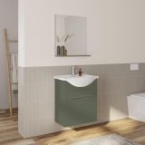 Mobilier Baie Suspendat Ready 60 cm Verde cu Lavoar si Oglinda – imagine 2