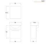 Mobilier Baie Suspendat Ready 60 cm Verde cu Lavoar si Oglinda – imagine 4