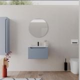 Mobilier Baie Suspendat Sleek 60 cm Bleu Pastel cu Lavoar