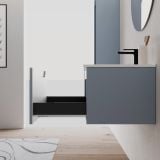 Mobilier Baie Suspendat Sleek 60 cm Bleu Pastel cu Lavoar – imagine 5