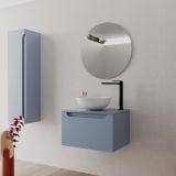 Mobilier Baie Suspendat Sleek 60 cm Bleu Pastel cu Blat – imagine 2