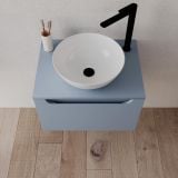 Mobilier Baie Suspendat Sleek 60 cm Bleu Pastel cu Blat – imagine 3