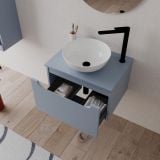 Mobilier Baie Suspendat Sleek 60 cm Bleu Pastel cu Blat – imagine 4