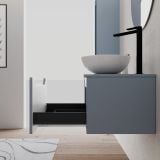 Mobilier Baie Suspendat Sleek 60 cm Bleu Pastel cu Blat – imagine 5