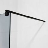 Paravan De Dus Tip Walk-In Fumuriu Finisaj Profil Negru 90x200 cm – detaliu, detaliu bara de sprijin si prindere sticla negru