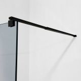 Paravan De Dus Tip Walk-In Fumuriu Finisaj Profil Negru 80x200 cm – detaliu, detaliu bara de sustinere profil negru pe sticla