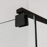Paravan De Dus Tip Walk-In Finisaj Profil Negru 80x200 cm – detaliu, prindere profil negru pe sticla, colt superior