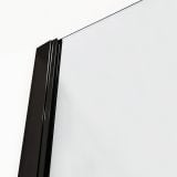 Paravan De Dus Tip Walk-In Finisaj Profil Negru 80x200 cm – detaliu, close-up profil negru cu sticla transparenta