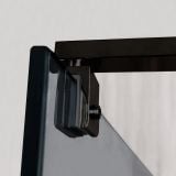 Paravan De Dus Tip Walk-In Fumuriu Finisaj Profil Negru 100x200 cm – detaliu, detaliu prindere profil negru pe sticla fumurie