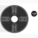 Suport Gresie Flotanta Queen Q3 Reglabil de la 43 la 72 mm – schita tehnica, suport reglabil negru cu diametru 130 mm