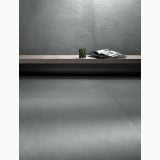 Gresie Argilla Dry 60x120X0.6 cm – ambient living, pardoseala si perete gri, blat lemn cu plante