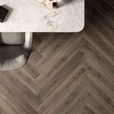 Gresie Imitatie Lemn Eco Chic Avana 20x170 cm – ambient living, pardoseala lemn model herringbone langa masa marmura