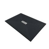Cadita Dus Compozit Quadra Negru 80x120 cm – cadita neagra izolata pe fundal alb, vedere unghi